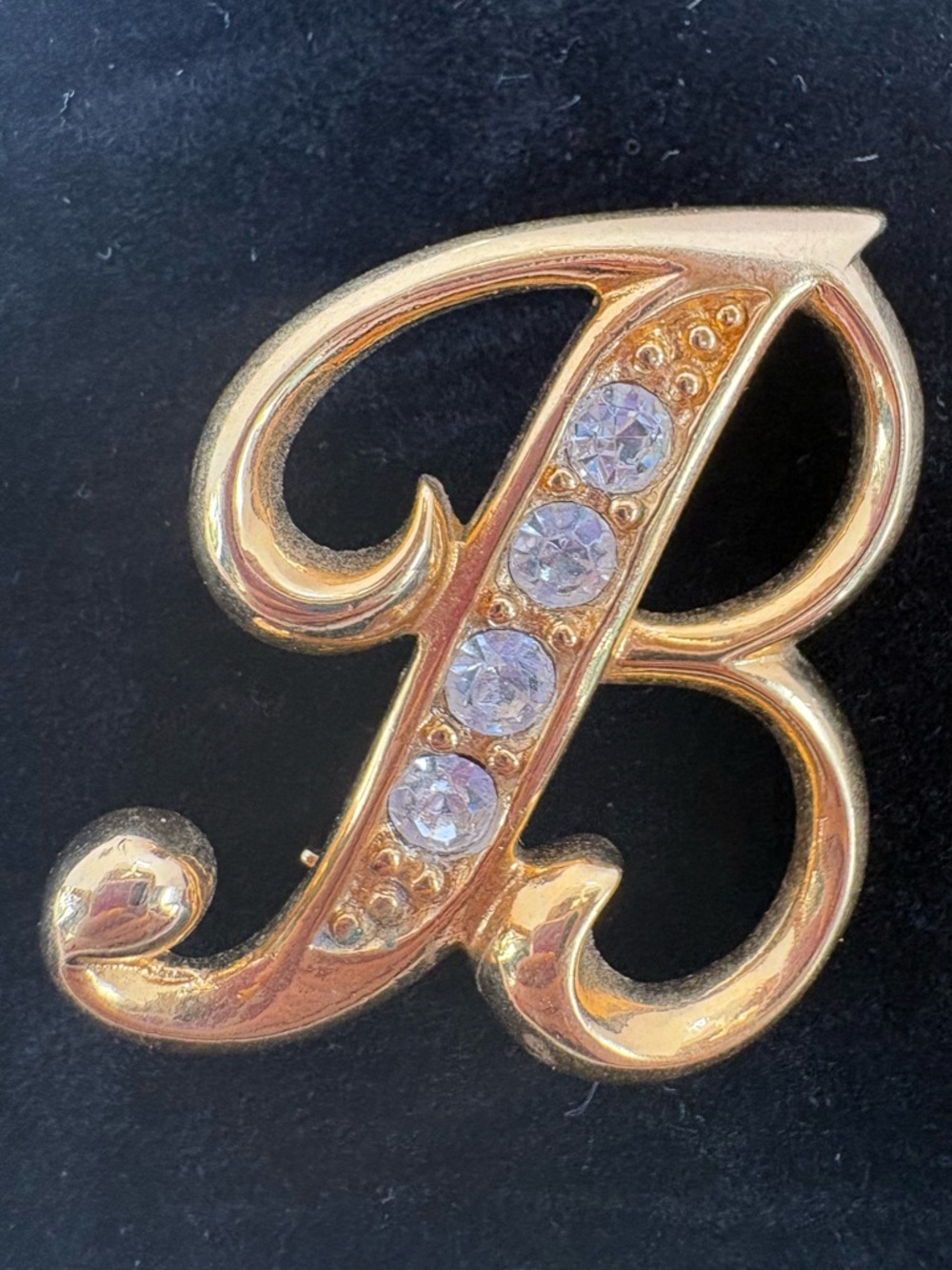 Sparkling Initial “B” Pin